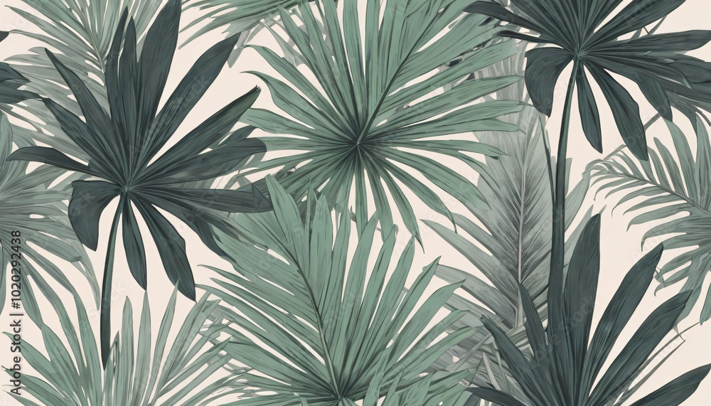 Muted Tropical Leaves Muted Tropical Leaves