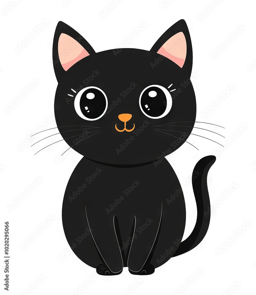Cute Black Cat Illustration on Transparent Background for Design and Overlays Cute Black Cat Illustration on Transparent Background for Design and Overlays