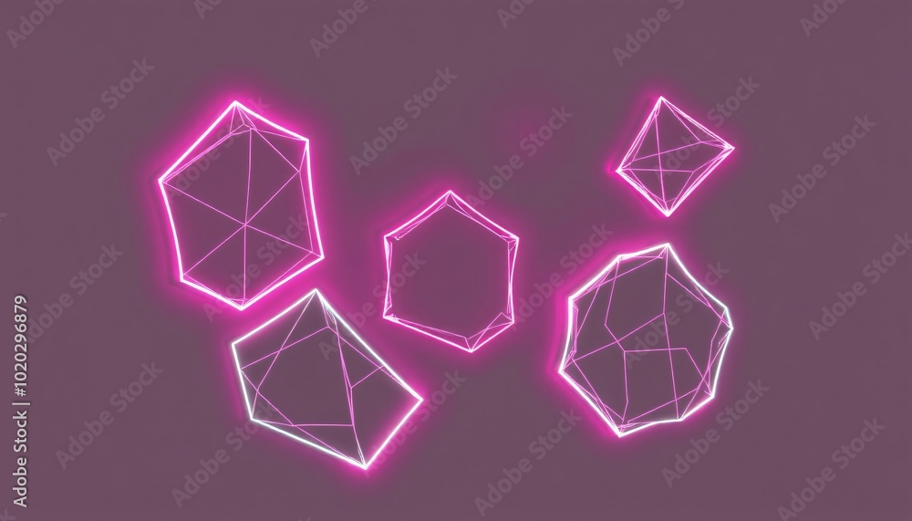 Neon Wireframe Shapes Neon Wireframe Shapes