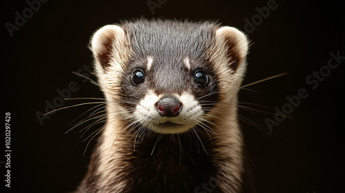 A ferret portrait, wildlife photography. photo