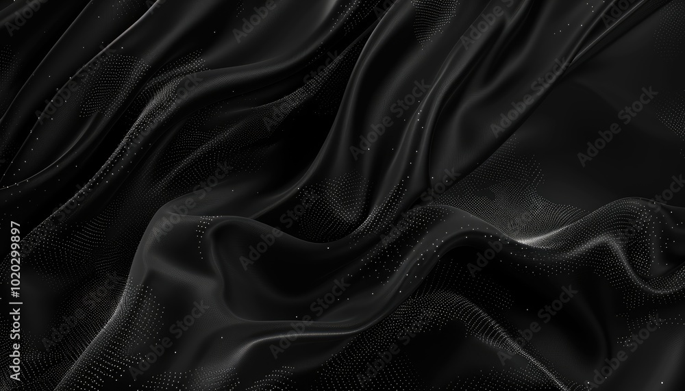 Obraz premium Abstract Black Fabric with White Dots