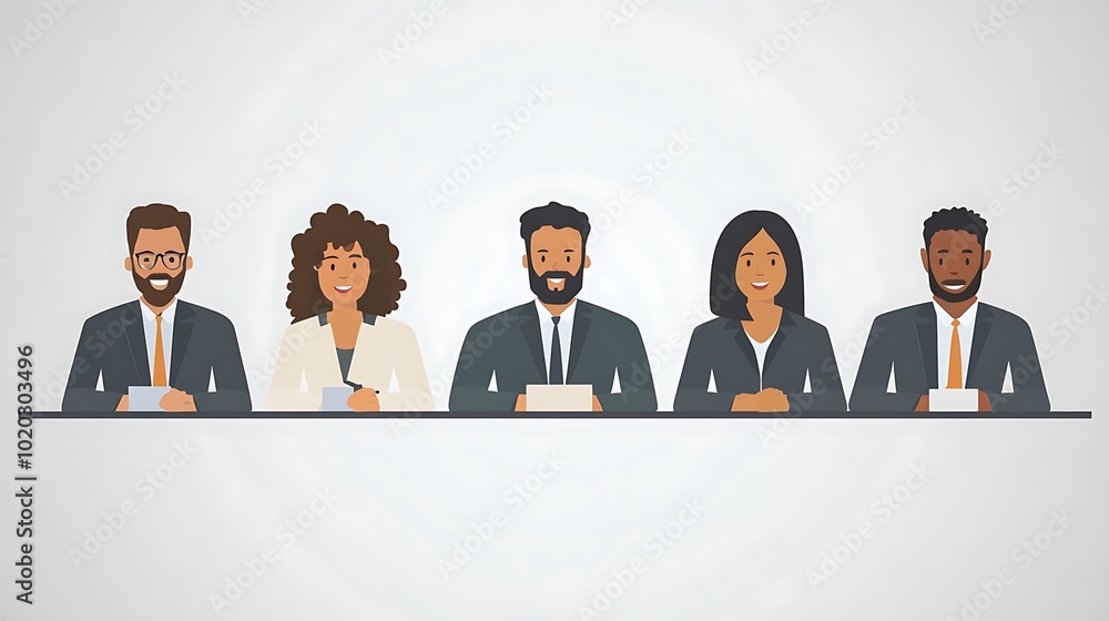 Diverse Group of Professionals Sitting at a Table Diverse Group of Professionals Sitting at a Table