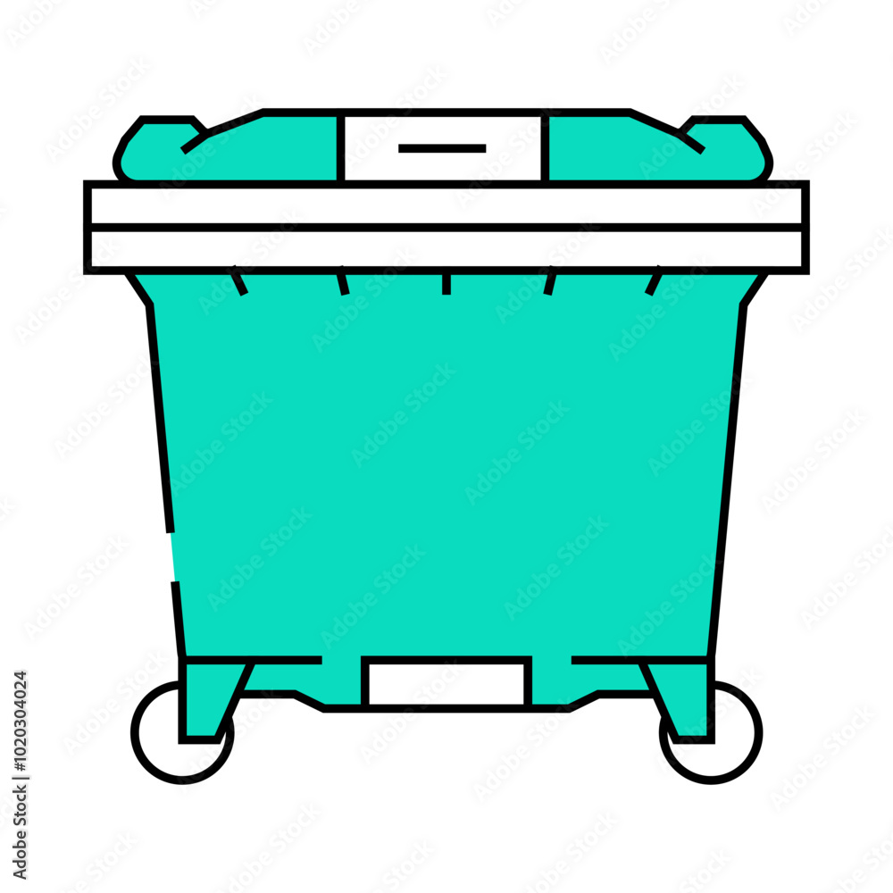 green bin waste sorting line icon vector. green bin waste sorting sign. isolated symbol illustration green bin waste sorting line icon vector. green bin waste sorting sign. isolated symbol illustration