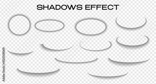 Set of realistic round shadows