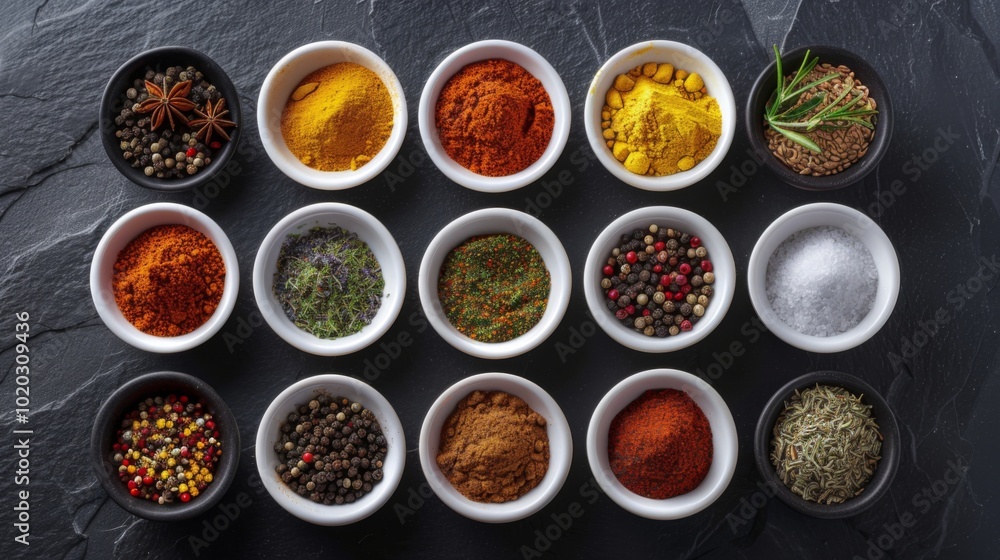 Aromatic Spices and Herbs in Bowls - Culinary Delights Aromatic Spices and Herbs in Bowls - Culinary Delights