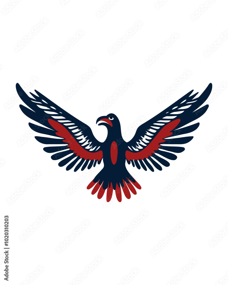 Fototapeta premium An eagle with spread wings symbolizing the strength and freedom of indigenous peoples.