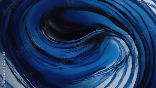 Blue and dark blue line and circle acrylic paint texture