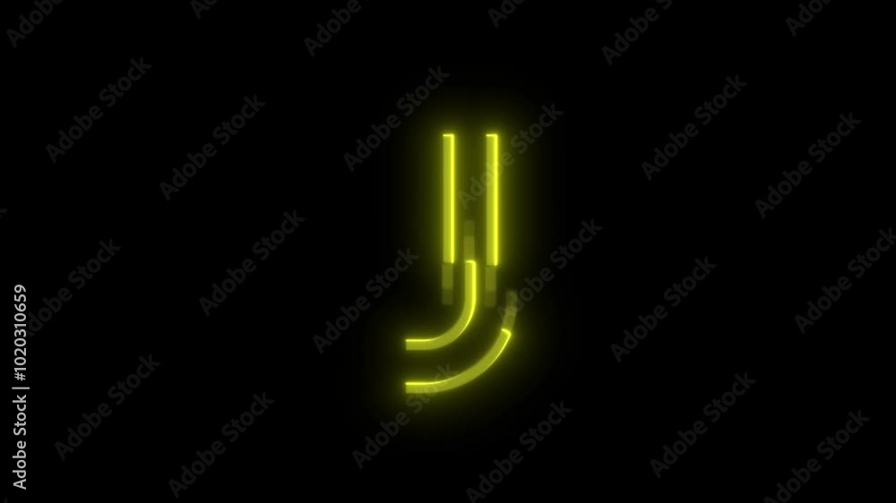 Glowing alphabet J reveal animation Glowing alphabet J reveal animation