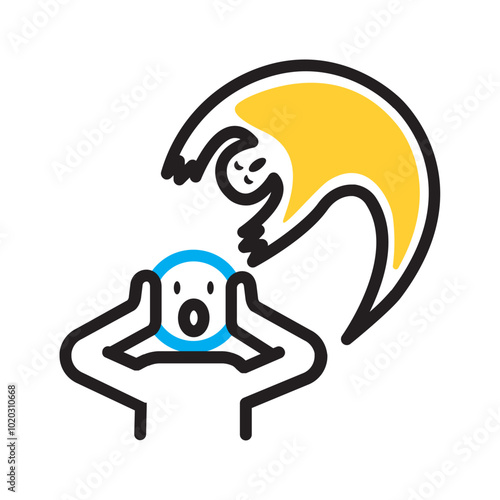 Vector multicolor icon for Fearful