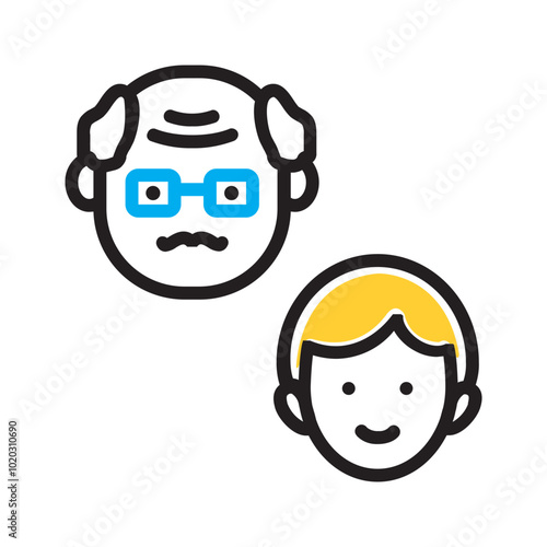 Vector multicolor icon for Generation