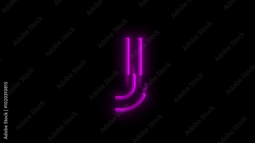 Glowing alphabet J reveal animation Glowing alphabet J reveal animation