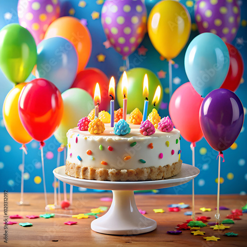 birthday cake with candles