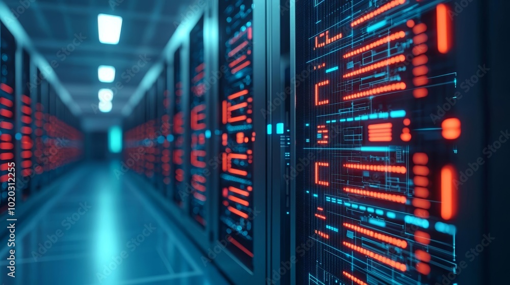 Chief Technology Officer at the heart of a high-tech data warehouse, illuminated by digital blueprints Chief Technology Officer at the heart of a high-tech data warehouse, illuminated by digital blueprints
