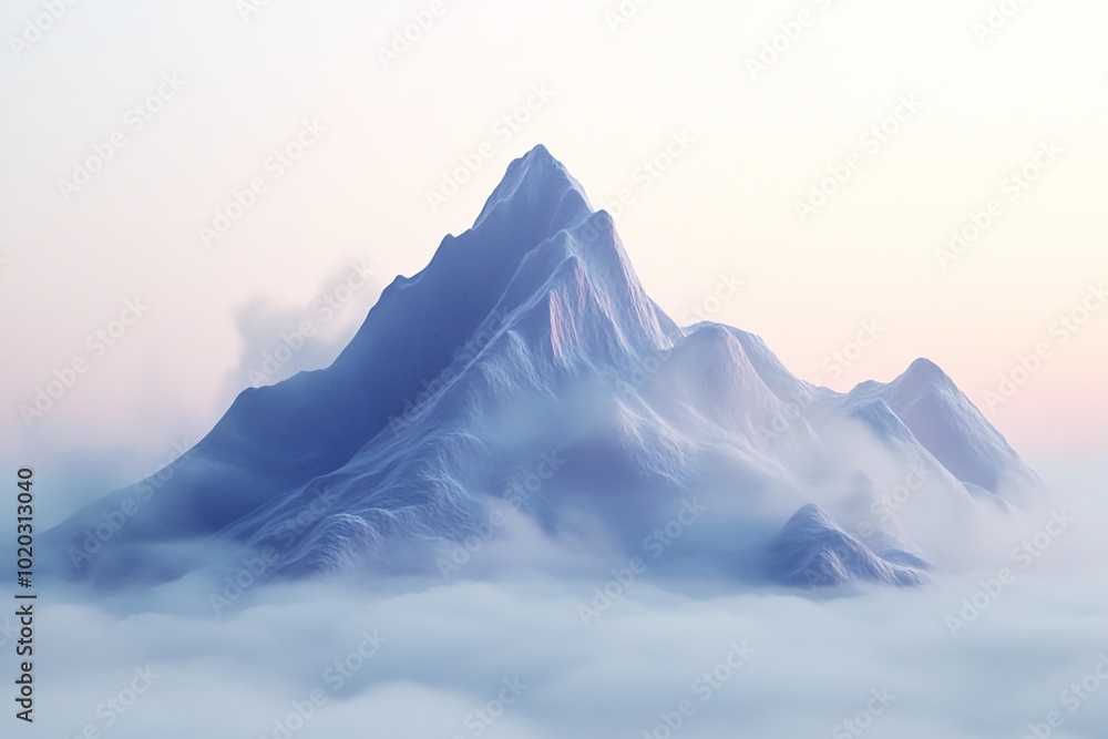 3D Mountain, Enchanted misty fog Background Wallpaper 3D Mountain, Enchanted misty fog Background Wallpaper