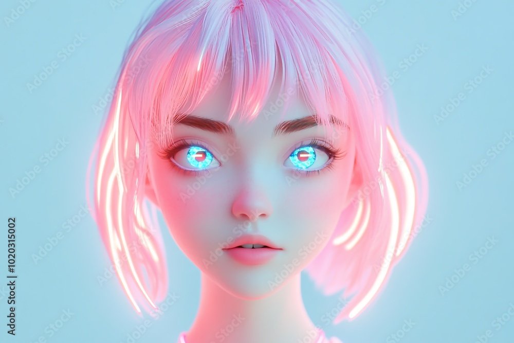 3D Anime Girl, Pastel glowing aura design Background Wallpaper 3D Anime Girl, Pastel glowing aura design Background Wallpaper