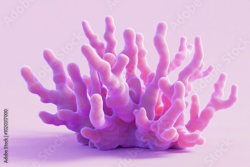 3D Coral Reef, Pink and purple reef design Background Wallpaper