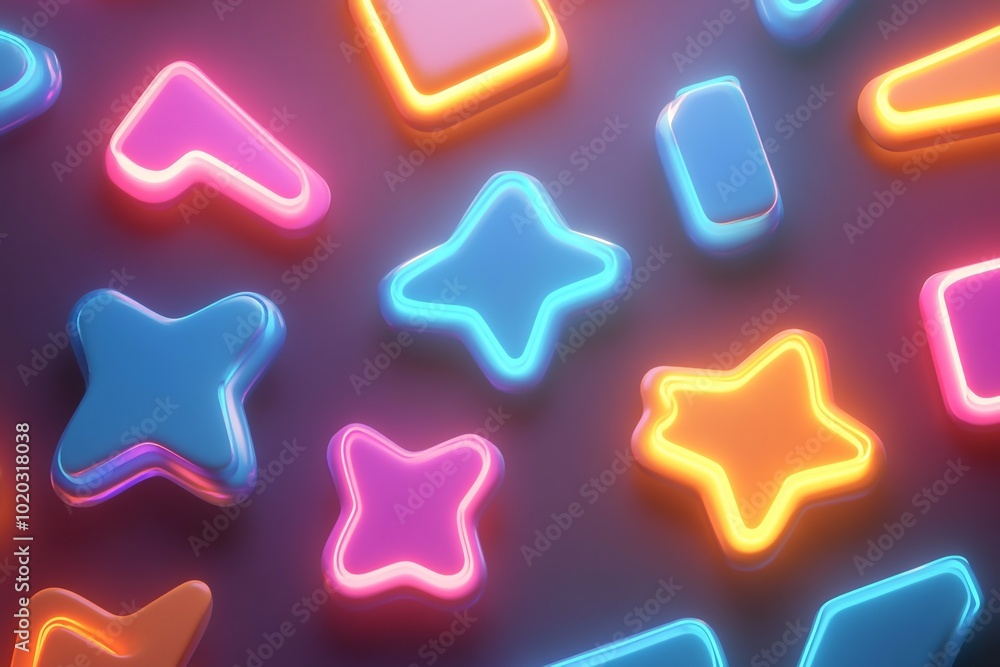 3D Groovy Shapes, Playful glowing edges design Background Wallpaper 3D Groovy Shapes, Playful glowing edges design Background Wallpaper