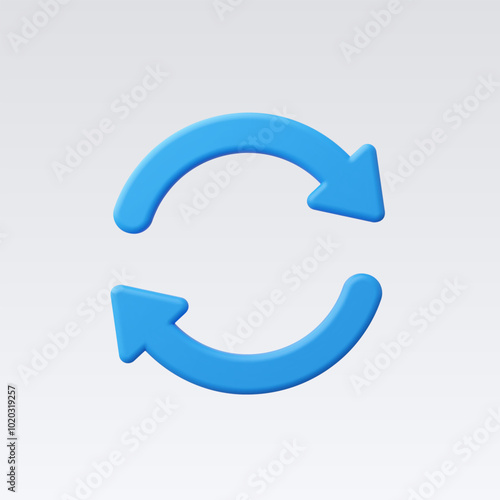 3d Realistic Arrow refresh icon reload sign Vector Illustration