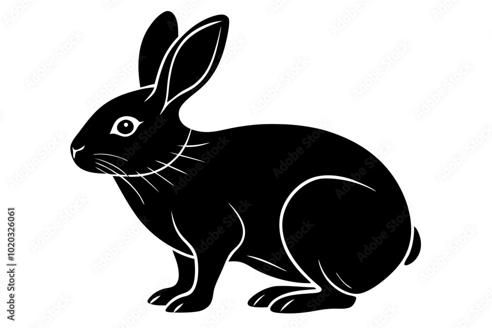 Obraz premium rabbit line art silhouette vector illustration 