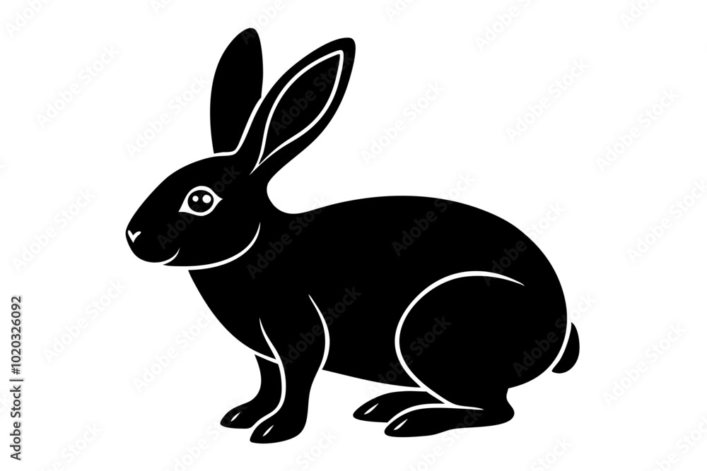 Obraz premium rabbit line art silhouette vector illustration 
