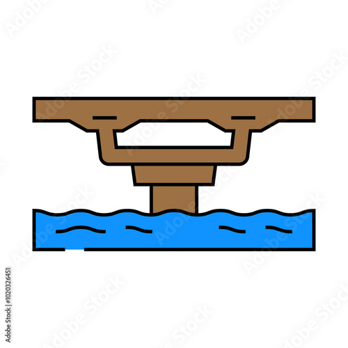 box girder bridge line icon vector. box girder bridge sign. isolated symbol illustration