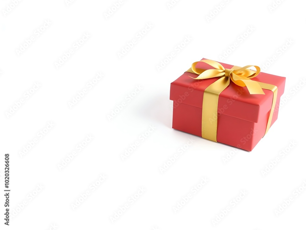 red gift box with ribbon on white background red gift box with ribbon on white background