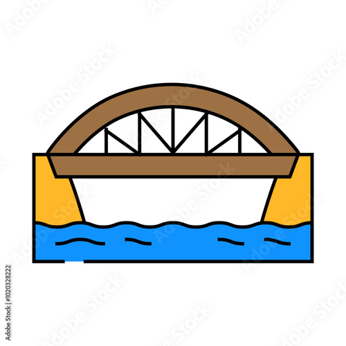 bowstring bridge line icon vector. bowstring bridge sign. isolated symbol illustration