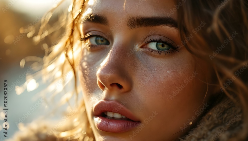 Woman Bathed in Sunlight: Embracing Nature's Warmth Woman Bathed in Sunlight: Embracing Nature's Warmth