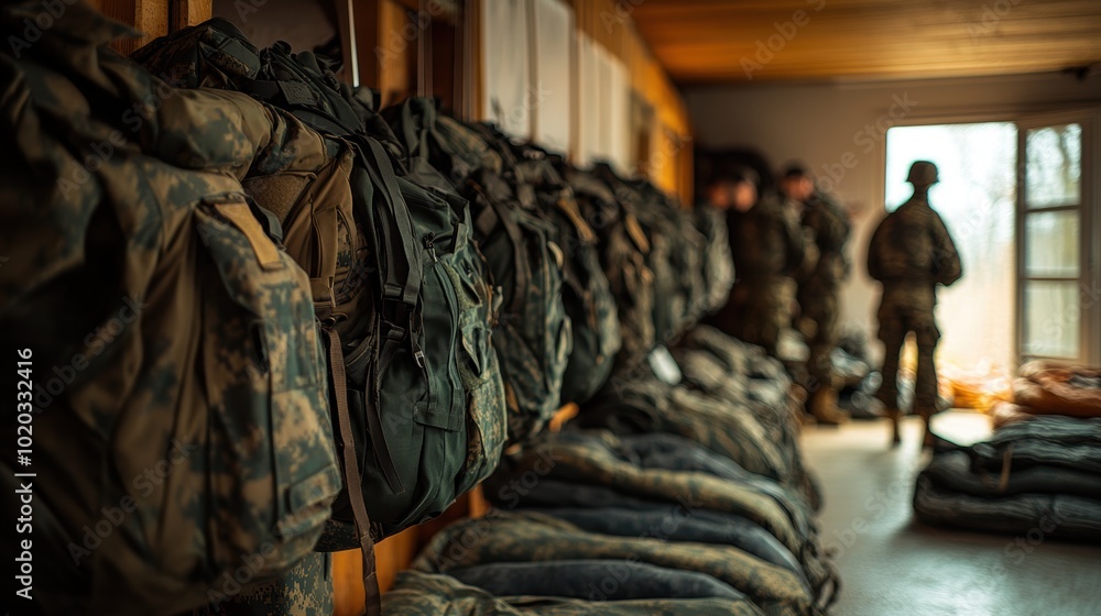 Military Unit Preparing Gear for Deployment Military Unit Preparing Gear for Deployment