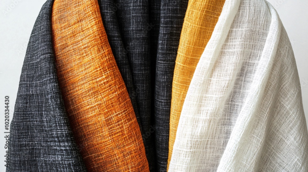 Comparison of a chemical-infused garment with a naturally dyed sustainable fabric Stock Photo with side copy space Comparison of a chemical-infused garment with a naturally dyed sustainable fabric Stock Photo with side copy space