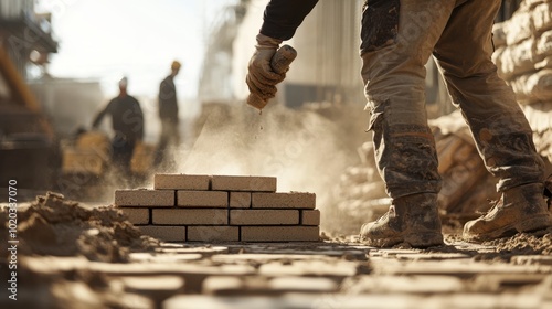 The Worker Laying Bricks