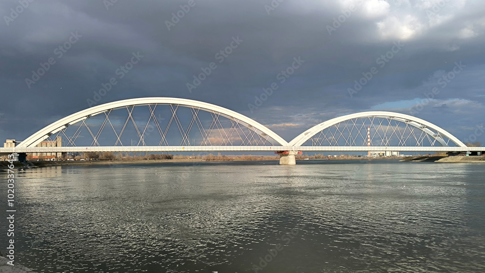 Fototapeta premium banks of Danube river in Novi Sad