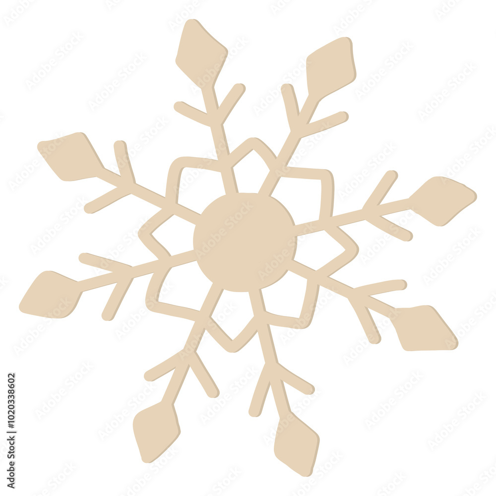 Cartoon illustration of white snowflake Cartoon illustration of white snowflake