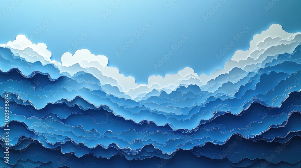 Close up image of a blue sky featuring clouds in monochrome style Monochrome close up of blue sky with clouds Close up image of a blue sky featuring clouds in monochrome style Monochrome close up of blue sky with clouds