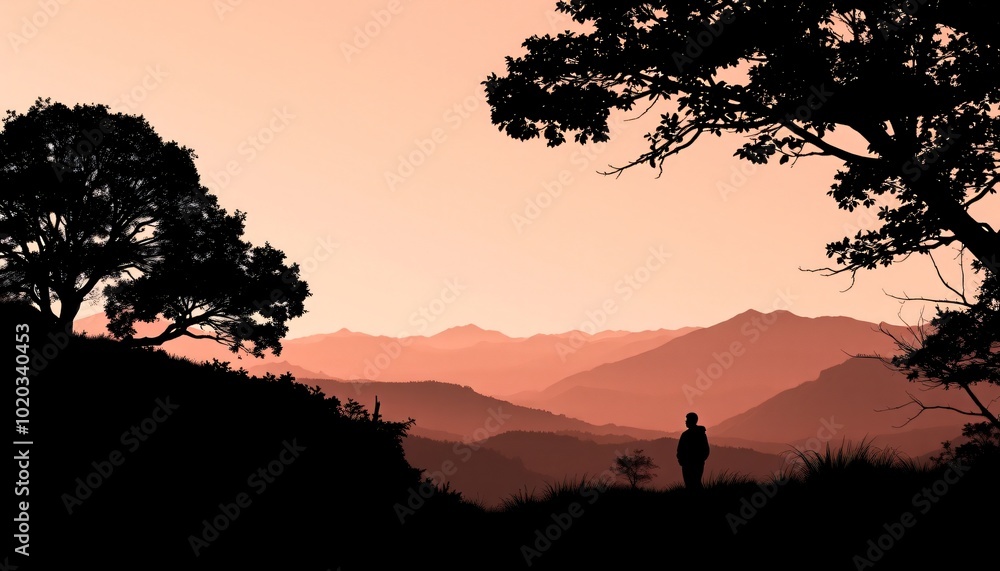 Single Color Silhouette Scenes nature landscapes Single Color Silhouette Scenes nature landscapes