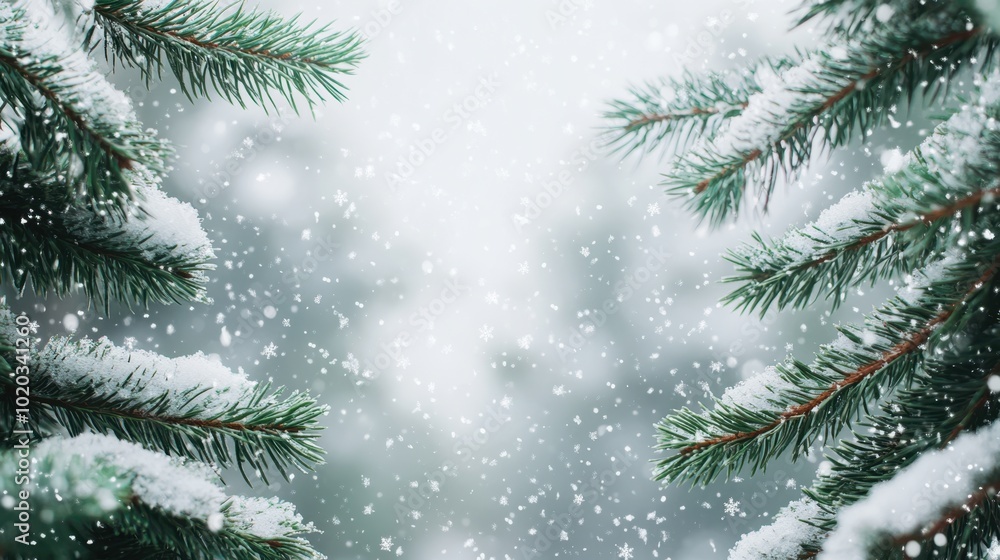 The Snowy Pine Tree Background The Snowy Pine Tree Background