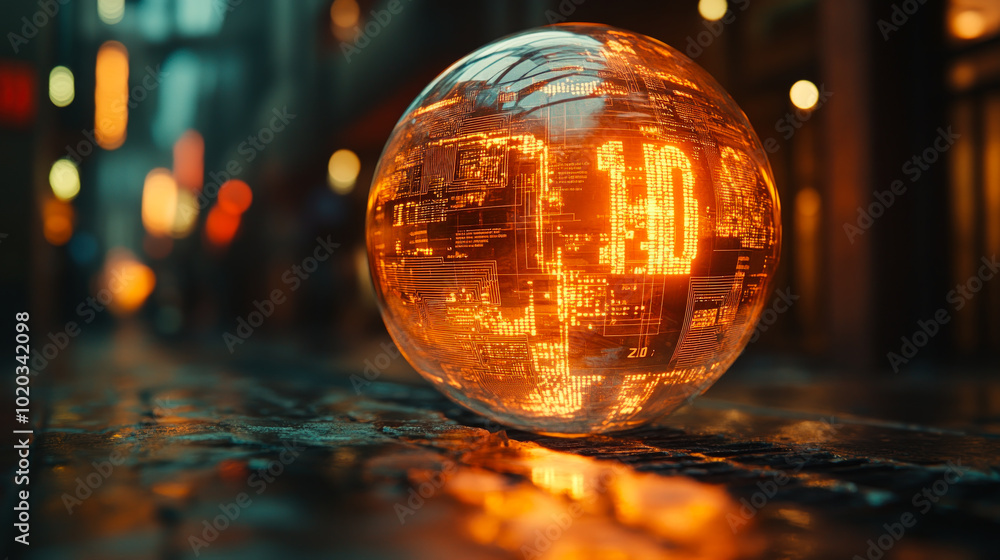 Futuristic Digital Sphere with Glowing Data
Futuristic Digital Sphere with Glowing Data