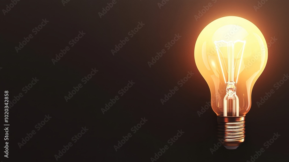 A bright lightbulb emits glowing rays, symbolizing ideas and inspiration A bright lightbulb emits glowing rays, symbolizing ideas and inspiration