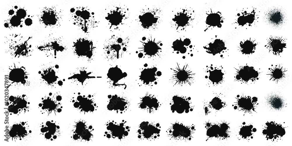Black ink drops and paint splashes creates a captivating display of grunge textures, perfect for artistic projects and designs. Black ink drops and paint splashes creates a captivating display of grunge textures, perfect for artistic projects and designs.