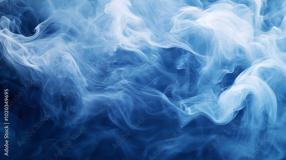 Fototapeta premium Blue Smoke Abstract Background Wispy Lines and Soft Flowing Shapes