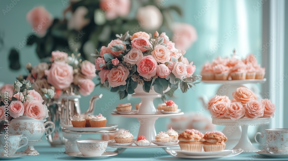 Naklejka premium bridgerton tea party decor