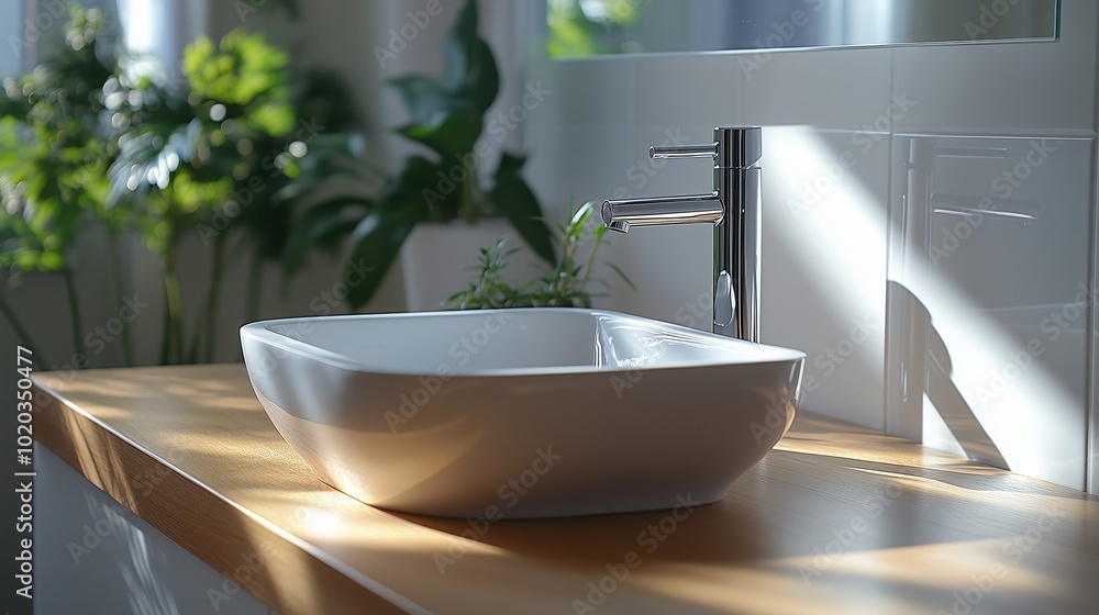 Modern Bathroom Vanity with Sleek Fixtures Modern Bathroom Vanity with Sleek Fixtures