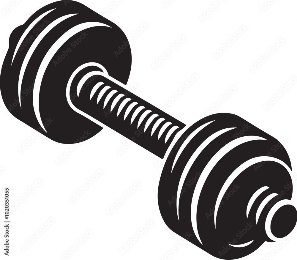 Dumbbell icon silhouette vector illustration Dumbbell icon silhouette vector illustration