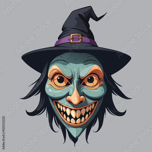 Creepy and friendly witch mask for Halloween