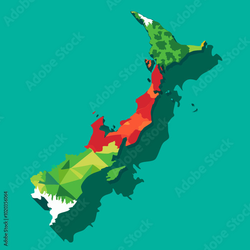 new zealand map illustration