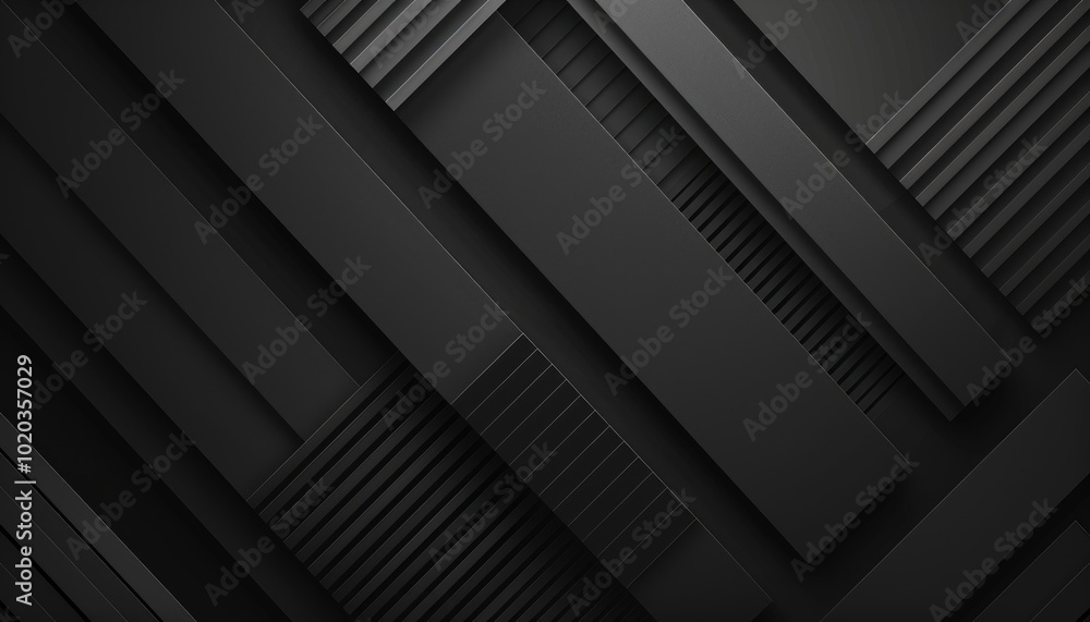 Obraz premium Abstract Black Geometric Pattern with Diagonal Stripes