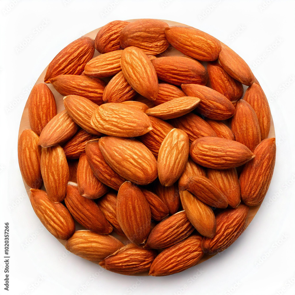 Fototapeta premium Almond Nut Seeds Isolated on White Background