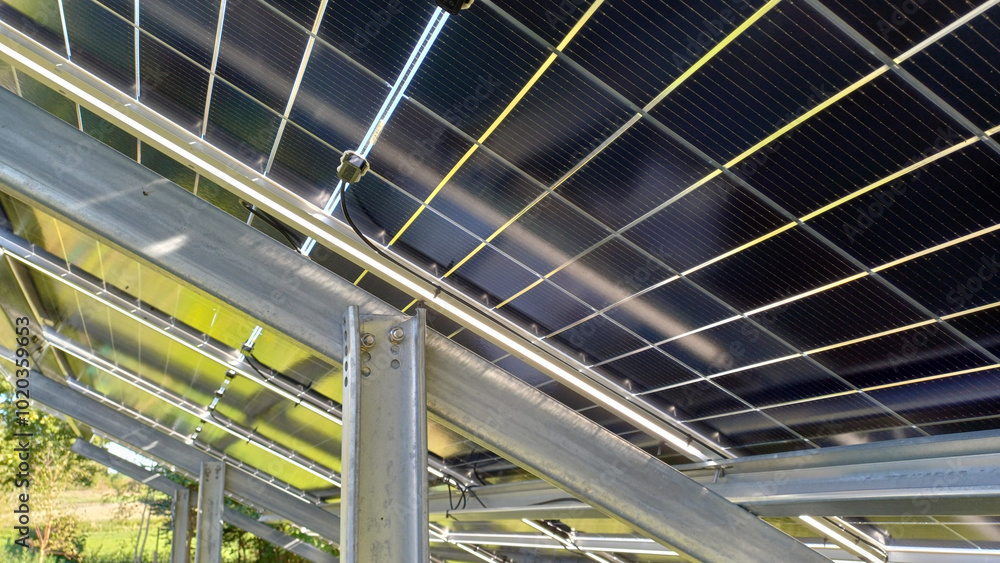 close-up of the solar panel structure close-up of the solar panel structure