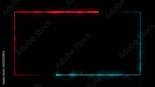 neon rectangle animation, video saber animation
