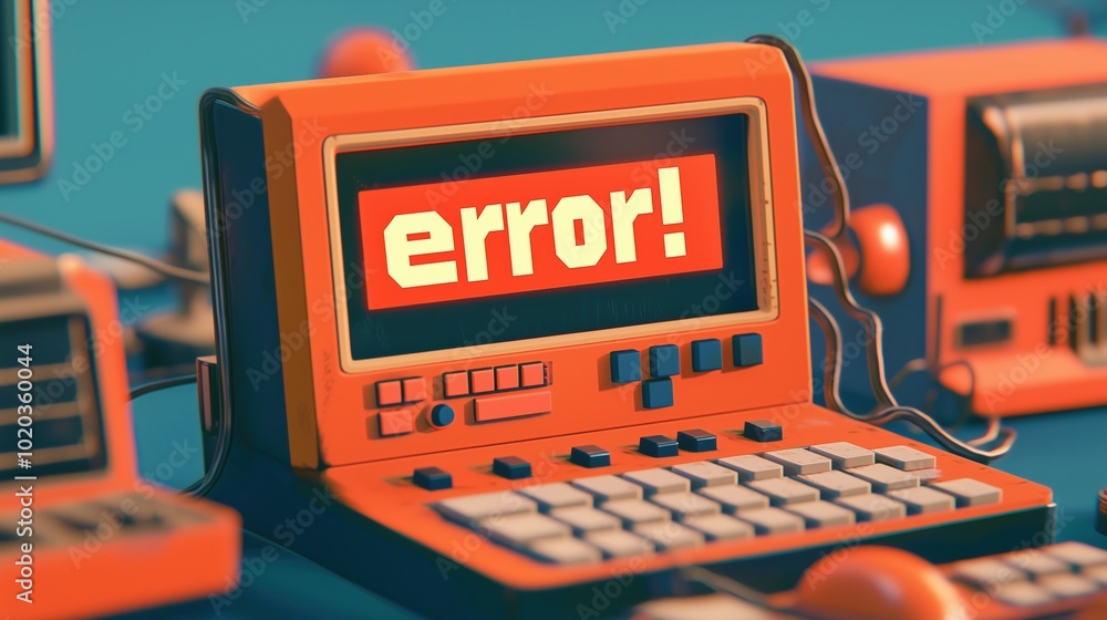 Glitchy Error Screen in Broken Tech Control Room Glitchy Error Screen in Broken Tech Control Room